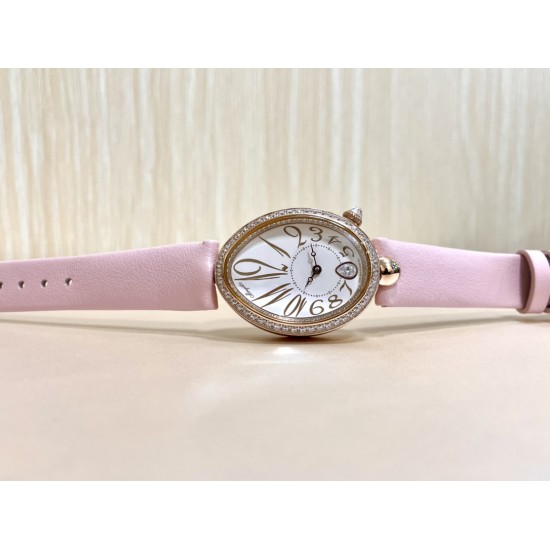 实拍 宝玑新品那不勒斯皇后 机械版本、穹面玻璃,从侧面看不仅有鱼眼效果,还能折射钻石带来的璀璨光芒,表针烧钢蓝针、有牛皮、绢丝带、鳄鱼皮表带 实拍 宝玑新品那不勒斯皇后 机械版本、穹面玻璃,从侧面看不仅有鱼眼效果,还能折射钻石带来的璀璨光芒,表针烧钢蓝针、有牛皮、绢丝带、鳄鱼皮表带