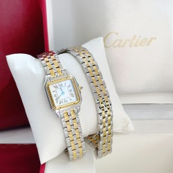 Panthre de Cartier / double chain Width 22mm.Length 30mm. Chain length 44cm卡地亚猎豹系列腕表/双圈表链宽度22mm 长度30mm 链条长度44cm瑞士进口石英机芯，316L精钢表壳表链。蓝晶石表冠，蓝宝石镜面，淬火钢蓝指针，双圈环绕链条，便捷珠宝扣。