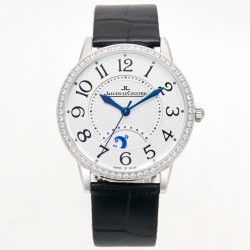 TW出品：积家约会系列自动机械图为男表 【尺寸】尺寸40mm 厚度10mm【机芯】搭载进口9015机改原装cal.898A自动上链机芯（不是加夹板）【表带】搭配进口意大利牛皮表带 【显示指针】顶级烧钢兰指针 具昼夜显示功能