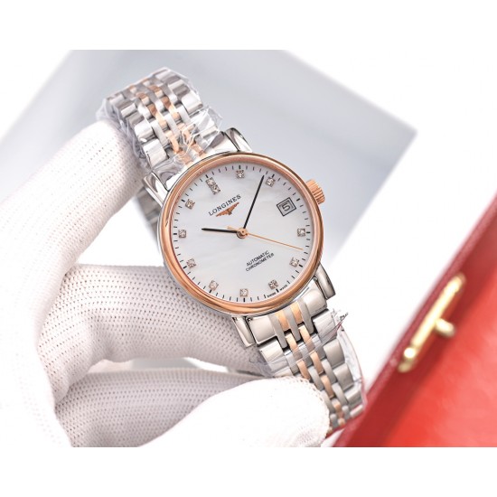 浪琴-Longines博雅系列女表,简约时尚 商务休闲最佳搭档。天然贝母面,国产天津机械/进口西铁城机械,精钢壳套,蓝宝石镜面。直径33mm 厚度11mm 浪琴-Longines博雅系列女表,简约时尚 商务休闲最佳搭档。天然贝母面,国产天津机械/进口西铁城机械,精钢壳套,蓝宝石镜面。直径33mm 厚度11mm