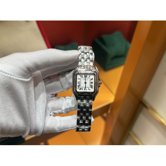 卡地亚猎豹原装瑞士石英机芯中号尺寸27mm316L精钢材质