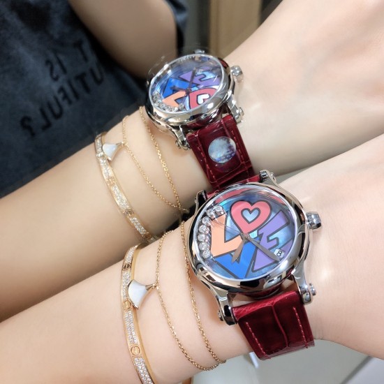 实拍《YF 》新品上市 萧邦 HAPPY DIAMONDS 五彩缤纷系列 278559-3020 。