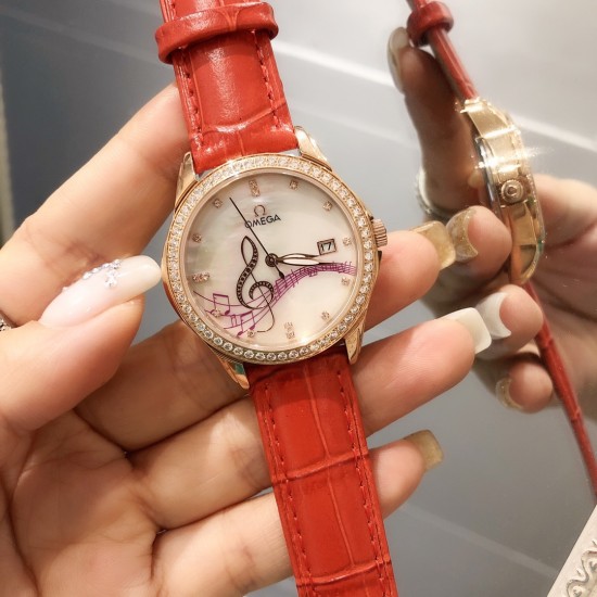 欧米加OMEGA女士腕表 进口石英机芯 316L精钢表壳 直径34mm厚8mm