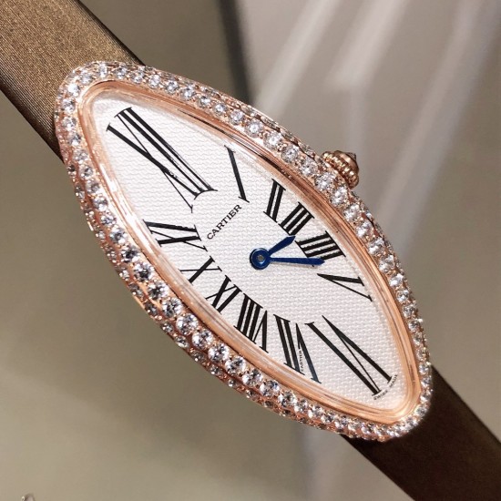 实拍 卡地亚-Cartier 橄榄形女士腕表 瑞士石英机芯 镀膜玻璃镜面 表壳尺寸22x48mm厚度约7mm有皮带和娟带可选!独特的橄榄形表壳镶嵌皓石 含蓄优雅 代表了卡地亚风格之精髓:简约设计与时尚风范完美融合。 实拍 卡地亚-Cartier 橄榄形女士腕表 瑞士石英机芯 镀膜玻璃镜面 表壳尺寸22x48mm厚度约7mm有皮带和娟带可选!独特的橄榄形表壳镶嵌皓石 含蓄优雅 代表了卡地亚风格之精髓:简约设计与时尚风范完美融合。