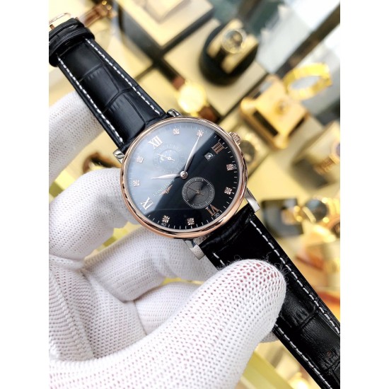 品牌:浪琴-LONGINES 表带:进口小牛皮/316精钢机芯:全自动机械机芯玻璃:高级强化镀膜镜面尺寸:直径40mm,厚度12mm 品牌:浪琴-LONGINES 表带:进口小牛皮/316精钢机芯:全自动机械机芯玻璃:高级强化镀膜镜面尺寸:直径40mm,厚度12mm