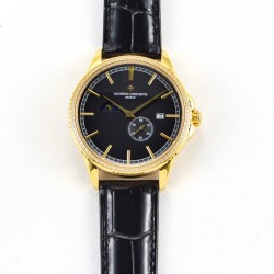 【 VACHERON CONSTANTIN 】江诗丹顿 贵族的艺术品！搭配进口机芯（0返修）台湾厂进口316精钢塑造！字面采用3D油压鱼鳞纹技术，立体感十足，搭配意大利进口小牛皮！耗时6个月打造壳身 堪称完美无缺，尺寸41mm。耐磨防刮蓝宝石双卜玻璃！超强防水50米！江诗丹顿历经风雨一直以来都是销量冠军，独特而奢华的设计风格广受好评，是成功魅力人士的首选，怒荐！