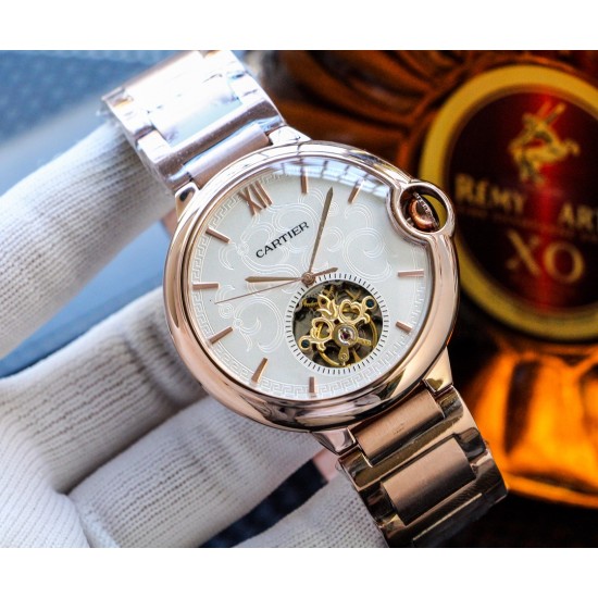 实物拍摄品牌:卡地亚-CARTIER 类型:男士腕表表壳:316精钢(做工上乘)表带:进口小牛皮/316精钢(两种可选)机芯:高级定制全自动机械机芯(走时稳定)材料:高级强化镀膜镜面尺寸:直径46mm,厚度14mm 实物拍摄品牌:卡地亚-CARTIER 类型:男士腕表表壳:316精钢(做工上乘)表带:进口小牛皮/316精钢(两种可选)机芯:高级定制全自动机械机芯(走时稳定)材料:高级强化镀膜镜面尺寸:直径46mm,厚度14mm