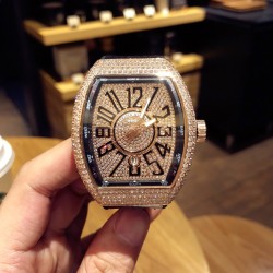Ⓜ️Ⓜ️法兰克穆勒 ️ V45满天星 SC DT系列 54*42mm 日本9015机芯 蓝光镀膜玻璃 意大利牛皮表带底部橡胶  可搭配美洲鳄鱼皮 折叠原装扣 糅合商务设计风格 中间完美弧线夹层设计