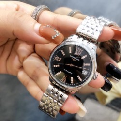 浪琴开创者系列-LONGINES  女士腕表316精钢（做工优质）进口小牛皮/316精钢（两种可选）高制定制全自动机械机芯（走时稳定） 高级强化镀膜镜面 直径35mm，厚度12mm女士腕表