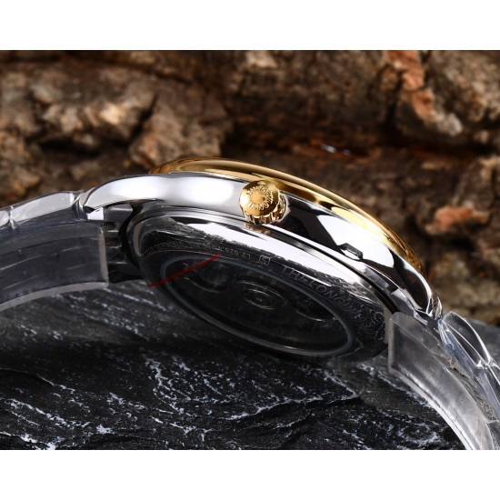 实物拍摄品牌：浪琴-LONGINES 类型：[酷]男士腕表表壳：316精钢（做工优质）表带：进口小牛皮/316精钢（两种可选）机芯：高级定制全自动机械机芯（走时稳定）玻璃：高级强化镀膜镜面尺寸：直径40mm，厚度12.5mm