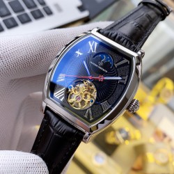 实物拍摄品牌：江诗丹顿 -Vacheron Constantin类型：[酷]男士腕表表壳：316精钢（做工优质）表带：进口真牛皮/316精钢（两种可选）机芯：高级定制全自动机械机芯（走时稳定）玻璃：高级强化镀膜镜面尺寸：直径37*43mm，厚度12.5mm