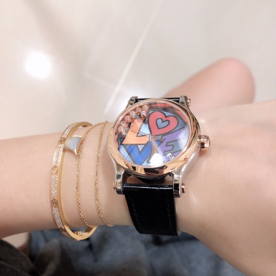 实拍《YF 》新品上市 萧邦 HAPPY DIAMONDS 五彩缤纷系列 278559-3020 。