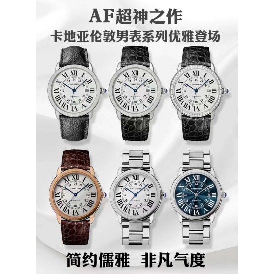 AF-卡地亚伦敦男表系列采用316L精钢表壳、装载高品质表盘字面,字体清晰,油印饱满,细节无懈可击!镜面材质:蓝宝石玻璃镜面尺寸:42mm*8.36mm机芯:Miyota9015机芯,走时精准!【表带】白钢款:TOGO皮带、鳄鱼皮带、钢带三种任君选择!玫瑰金款:有棕色、黑色鳄鱼皮带可选择!表扣:精钢折叠表扣手腕周长:约17cm AF-卡地亚伦敦男表系列采用316L精钢表壳、装载高品质表盘字面,字体清晰,油印饱满,细节无懈可击!镜面材质:蓝宝石玻璃镜面尺寸:42mm*8.36mm机芯:Miyota9015机芯,走时精准!【表带】白钢款:TOGO皮带、鳄鱼皮带、钢带三种任君选择!玫瑰金款:有棕色、黑色鳄鱼皮带可选择!表扣:精钢折叠表扣手腕周长:约17cm