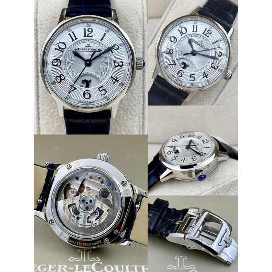 JAEGER-LECOULTRE积家女款RENDEZ-VOUS约会系列。尺寸：29mm搭载日本进口全自动机械机芯  正品版本机芯主版  功能：日夜星晨、时分秒显示功能 ，展现出昼的灿烂与夜的浪漫(刚刚的相遇，[玫瑰]刚刚的缘分，[爱心]刚刚的时间，愿幸福快乐与您相伴)