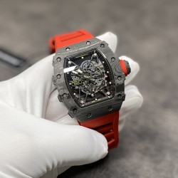 RICHARD MILLE 理查德米勒 RM35-02 齿轮配件堆砌而成的镂空立体表盘 蓝宝石镜面 碳纤维表壳 进口精工自动机械机芯 橡胶表带 蝴蝶扣 KV厂，出货实拍