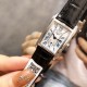 浪琴 黛绰维纳系列 方形 石英女表 精钢材质 牛皮表带 23mm*33mm