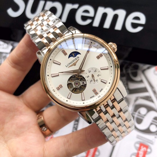【品牌】浪琴--LONGINES【机芯】全自动机械机芯【材质】316L精钢表壳【表镜】矿物强化玻璃镜面【尺寸】直径40mm 厚度12mm 【品牌】浪琴--LONGINES【机芯】全自动机械机芯【材质】316L精钢表壳【表镜】矿物强化玻璃镜面【尺寸】直径40mm 厚度12mm