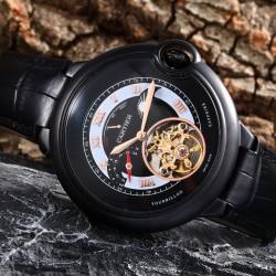 实物拍摄品牌：卡地亚-CARTIER   类型：男士腕表表壳：316精钢（做工上乘）表带：进口小牛皮/原装扣机芯：高级定制全自动机械机芯（走时稳定）材料：高级强化镀膜镜面尺寸：直径46mm，厚度14mm