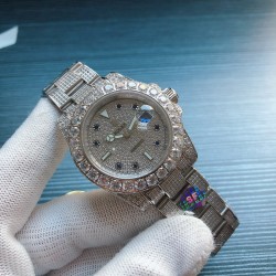 劳力士 ROLEX  R40 116610 Submariner白金满钻系列劳力士满钻系列 116610 Submariner 耗时10个月改装满钻石男士款 搭载2813全自动自动机械 精钢镶钻表壳 实心厚重钢带精选进口光彩闪耀钻 超强夜光 尺寸40x13mm 重量155g 精心制作 三杰精致推荐男士机械腕表 SJ为你精心制作超真实实物图拍摄