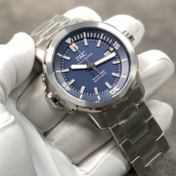 V6出品 IWC万国海洋计时系列雅克伊夫库斯托探险之旅特别版。表径4417m，搭配进口9015自动机械机芯，蓝宝石水晶镜面，可转动圈口，双色超强夜光表盘指针，潜水必备。出货实拍