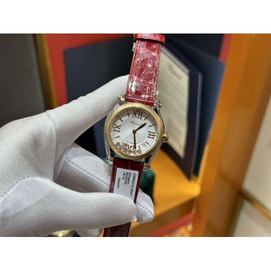 萧邦快乐钻36mm进口eta2892机械机芯进口美洲鳄鱼皮