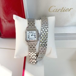Panthre de Cartier / double chain Width 22mm.Length 30mm. Chain length 44cm卡地亚猎豹系列腕表/双圈表链宽度22mm 长度30mm 链条长度44cm瑞士进口石英机芯，316L精钢表壳表链。蓝晶石表冠，蓝宝石镜面，淬火钢蓝指针，双圈环绕链条，便捷珠宝扣。