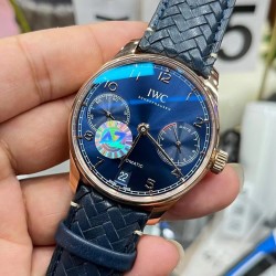 IWC 万国 葡萄牙七日链“编织表带”尺寸42mm，定制版机械机芯 ！