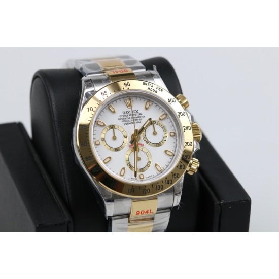 GM超神之作 ROLEX DAYTONA劳力士迪通拿904L全新最强版本 1:完美修改了避针高底位置与正品一致2:904L表扣更细腻更完美3:市面上唯一做出了与正品质感一致的包超薄金属钢片的oysterflex胶带【能与正品互换通用 质感相符】[拳头][拳头][拳头]完美修正十年间所有副本的不足和缺陷，陶瓷圈口！4130机芯，攻克机芯厚度，使壳身厚度达到与正品一致，壳身和字面颜色更细腻做出了与正品一致的视觉效果，并搭配劳力士专用盒子。【GM出品】