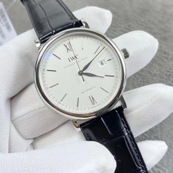 IWC 万国 波涛菲诺 系列！316L精钢表壳顶级打磨，表耳R弧度同步原装够大，线条更优美，表壳与底盖衔接完美，定制日历字体及粗细 绅士商务休闲首选！