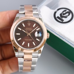 顶级做工KS新品：劳力士 日志 不断提高复刻效果，ROLEX劳力士 间金、间玫、精钢不断改进的钻研精神，特别是五大神器的业界认可，目前销量一直成上升趋势！【尺寸】直径41mm【表镜】抗刮损蓝水晶玻璃，防反光凸透式放大日历窗【表壳】上链表冠，【机芯】稳定复刻2836自动机械机芯、【表带】蚝式三节表链折叠扣，防水大于100米