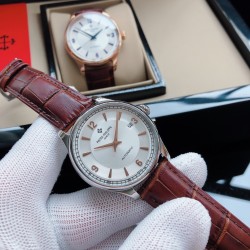 SJ出品  品牌：百达翡丽-PATEK PHILIPPE Z2 精品男士腕表，简约三针搭配三字位日历设计 经典复古风格 316精钢表壳，采用进口全自动机械机芯（超准走时）尺寸：40mm厚12mm，顶级进口牛皮表带，装配原装针扣 A级水晶镜面 三杰精致推荐男士精品机械腕表 精致传承真实效果 SJ品质的保证