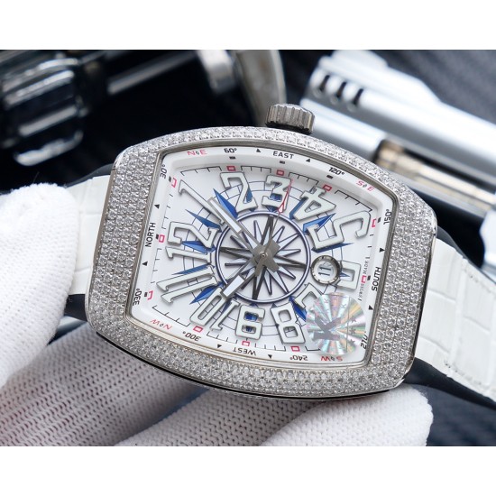 K厂出品:法兰克穆勒V45 SC DT系列54*42mm 全自动日本机械机芯 蓝光镀膜玻璃 超强夜光,日历窗放大镜,意大利牛皮表带底部橡胶,可搭配美洲鳄鱼皮纹,316精钢敖表壳,折叠原装扣 糅合商务设计风格 中间完美弧线夹层设计!!! K厂出品:法兰克穆勒V45 SC DT系列54*42mm 全自动日本机械机芯 蓝光镀膜玻璃 超强夜光,日历窗放大镜,意大利牛皮表带底部橡胶,可搭配美洲鳄鱼皮纹,316精钢敖表壳,折叠原装扣 糅合商务设计风格 中间完美弧线夹层设计!!!