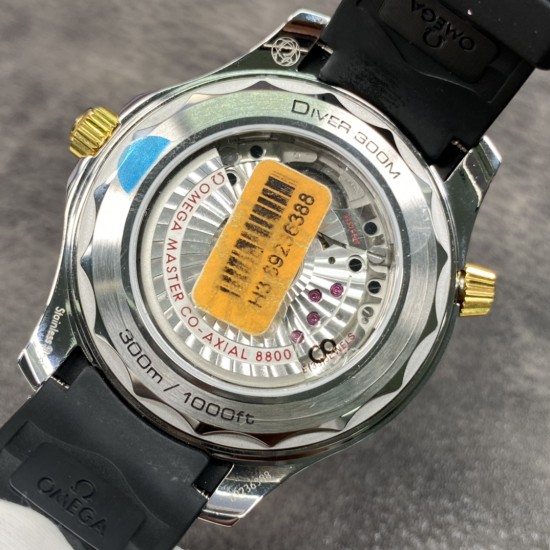 【VS出品】欧米茄 海马300M 316精钢材质打造！间黄金胶带款！8800机 42MM！出货实拍