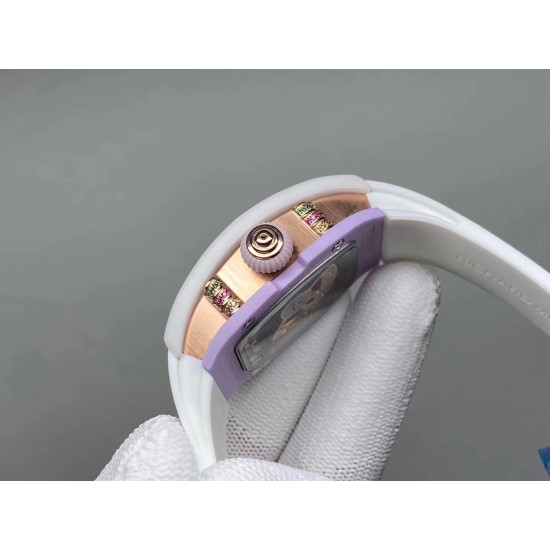 理查德米勒 RichardMille 糖果棉花糖 最新爆款 bon bon系列最稀有的作品!白色陶瓷加上黄粉绿搪瓷表盘,原装机械机芯. 理查德米勒 RichardMille 糖果棉花糖 最新爆款 bon bon系列最稀有的作品!白色陶瓷加上黄粉绿搪瓷表盘,原装机械机芯.