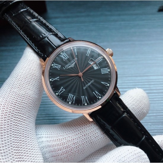 2019年度最新款 浪琴Longines  S8 全面出货！成功商务人士必备 锅盖型复古玻璃  压弯字面 百分之百超强防水  [咖啡][咖啡]品牌：浪琴 Longines 类型：[酷]男士腕表表壳：316精钢（做工优质）表带：进口小牛皮/简约针扣机芯：进口8215全自动机械机芯（走时稳定）玻璃：高级强化镀膜镜面尺寸：直径41mm，厚度12mm 三杰精致推荐男士机械腕表 SJ为你精心挑选超真实实物图拍摄