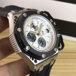 品牌：爱彼（K8出品）系列：爱彼幸存者款式：男士石英腕表机芯型号：六针计时石英机芯表径：44mm材质：316鑫精钢 表镜材质：矿物质耐磨玻璃