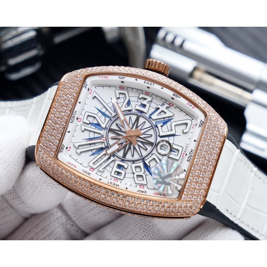 K厂出品:法兰克穆勒V45 SC DT系列54*42mm 全自动日本机械机芯 蓝光镀膜玻璃 超强夜光,日历窗放大镜,意大利牛皮表带底部橡胶,可搭配美洲鳄鱼皮纹,316精钢敖表壳,折叠原装扣 糅合商务设计风格 中间完美弧线夹层设计!!! K厂出品:法兰克穆勒V45 SC DT系列54*42mm 全自动日本机械机芯 蓝光镀膜玻璃 超强夜光,日历窗放大镜,意大利牛皮表带底部橡胶,可搭配美洲鳄鱼皮纹,316精钢敖表壳,折叠原装扣 糅合商务设计风格 中间完美弧线夹层设计!!!