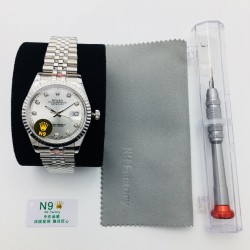 N9 Factory诚意推荐 官方原版一比一复刻，劳力士Rolex日志型男款系列，尺寸：41毫米，采用904L精钢，蓝宝石玻璃镜面，6⃣️字位拥有小劳力士防伪镭射标，ETA2836机芯机械，稳定有保证！N9品质 值得拥有！「送N9劳力士专用拆表工具」