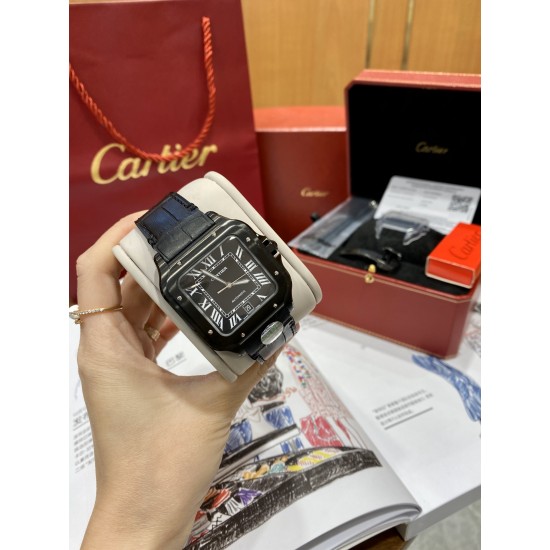 BV 出品-卡地亚SANTOS系列腕表 又添新成员了技术特点:1⃣️镜面:蓝宝石玻璃表镜2⃣️表带:精钢表链、意大利牛皮表带3⃣️表壳:精钢、ADLC碳镀层4⃣️表冠:精钢表冠、镶嵌黑色多切面合 成尖晶石5⃣️表盘:黑色6⃣️尺寸:47.5X39.8X9.38mm7⃣️机芯:进口9019机 BV 出品-卡地亚SANTOS系列腕表 又添新成员了技术特点:1⃣️镜面:蓝宝石玻璃表镜2⃣️表带:精钢表链、意大利牛皮表带3⃣️表壳:精钢、ADLC碳镀层4⃣️表冠:精钢表冠、镶嵌黑色多切面合 成尖晶石5⃣️表盘:黑色6⃣️尺寸:47.5X39.8X9.38mm7⃣️机芯:进口9019机