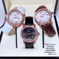 ♥️肖邦- Chopard❥快乐钻系列❥瑞士石英机芯❥蓝宝石玻璃镜面❥表壳直径约36mm         厚度约12mm