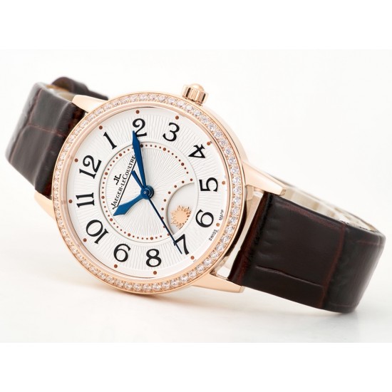 TW出品:积家约会系列自动机械图为女表 【尺寸】尺寸34mm 厚度10mm【机芯】搭载进口9015机改原装cal.898A自动上链机芯(不是加夹板)【表带】搭配进口意大利牛皮表带 【显示指针】顶级烧钢兰指针 具昼夜显示功能 TW出品:积家约会系列自动机械图为女表 【尺寸】尺寸34mm 厚度10mm【机芯】搭载进口9015机改原装cal.898A自动上链机芯(不是加夹板)【表带】搭配进口意大利牛皮表带 【显示指针】顶级烧钢兰指针 具昼夜显示功能