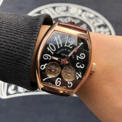 ⭐️法兰克穆勒 Franck Muller ⚜️尺寸 40*55mm ⌚️锥桶型立体壳身⚙️ 全自动镂空双飞轮机芯  头层小牛皮表带原装针扣独特的F M风格 只为专属打造 BG™️ 出品 ✈️