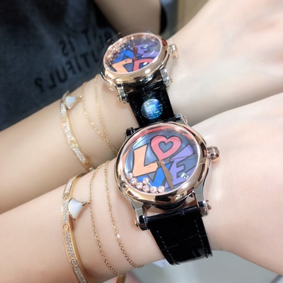 实拍《YF 》新品上市 萧邦 HAPPY DIAMONDS 五彩缤纷系列 278559-3020 。
