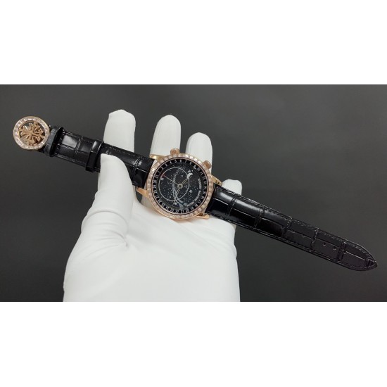 今日推荐百达翡丽 星空5102天月款 玫瑰金黑面 43mm 9015机 顶级品质 出货实拍✈️