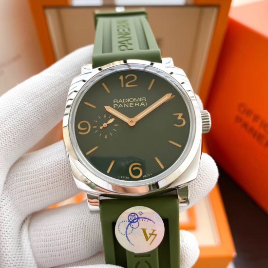【高级定制V7版来货✈️】应潮而生,绿潮来袭⌚️沛纳海/PANERAI‼️ Radiomir镭得米尔系列腕表–45毫米搭载进口机械机芯,具有时针、分针和小秒盘显示功能。 【高级定制V7版来货✈️】应潮而生,绿潮来袭⌚️沛纳海/PANERAI‼️ Radiomir镭得米尔系列腕表–45毫米搭载进口机械机芯,具有时针、分针和小秒盘显示功能。