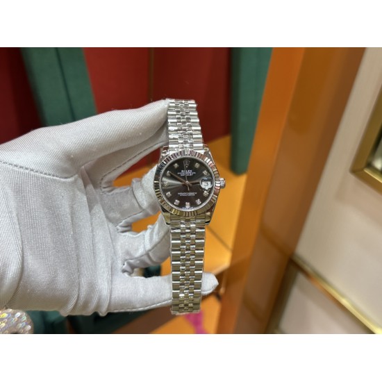劳力士铅灰色日志31mm316L精钢材质进口全自动机械机芯