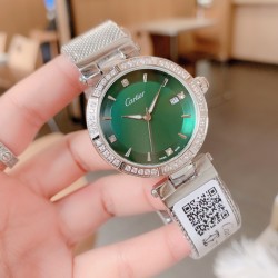 卡地亚-CARTIER腕表 个性2019新款女士手表潮流镶钻大表盘防水女表 ❤️简约三针3字位单日历设计，316精钢表壳，尺寸：35mm厚9mm