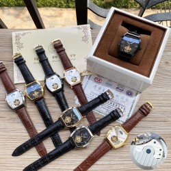 江诗丹顿 Vacheron Constantin 酒桶型男士腕表，大飞轮搭载月相设计，尊贵大气，绅士风范，卓越品质，热卖全城。采用全自动机械机芯，顶级316精钢表壳，进口小牛皮表带，矿物质超强镜面，尺寸43*13