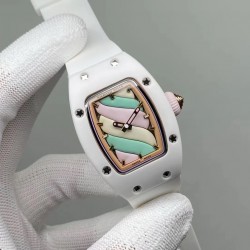 理查德米勒 RichardMille 糖果棉花糖 最新爆款 bon bon系列最稀有的作品！白色陶瓷加上黄粉绿搪瓷表盘，原装机械机芯.