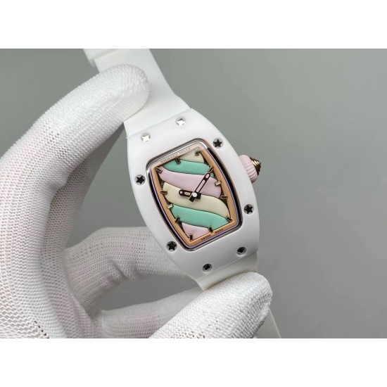 理查德米勒 RichardMille 糖果棉花糖 最新爆款 bon bon系列最稀有的作品!白色陶瓷加上黄粉绿搪瓷表盘,原装机械机芯. 理查德米勒 RichardMille 糖果棉花糖 最新爆款 bon bon系列最稀有的作品!白色陶瓷加上黄粉绿搪瓷表盘,原装机械机芯.